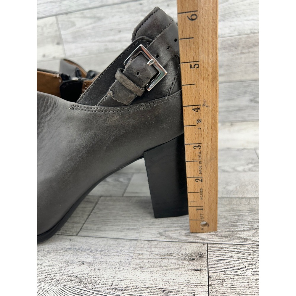 Clarks Women Dark Brown Leather Side Zip Ankle Boots Block Heel Size 10M - Picture 3 of 10